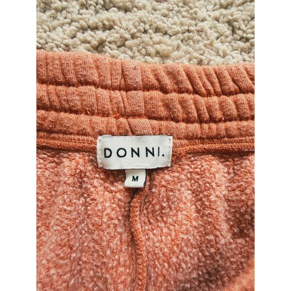 DONNI. Vintage Henley Fleece Jogger Sweatpants Juniper Orange M Quiet Luxury - Picture 6 of 8